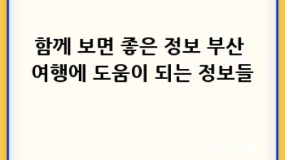 부산 양정동 렌트카 완벽 가이드: 안전하고 즐거운 여행을 위한 꿀팁!
